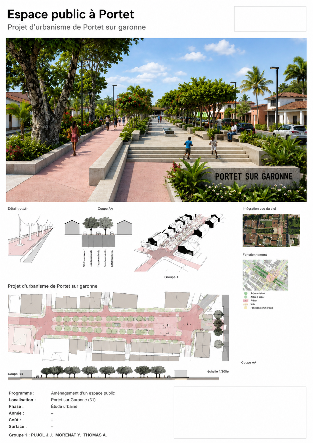 Planche de référence — Espace public à Portet